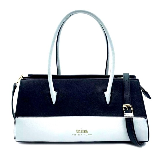 TRINA Turk Colorblock satchel with shoulder strap. Retail $138 - Picture 1 of 8